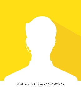 avatar head profile silhouette with shadow  call center male picture