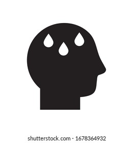 avatar head with sweat drops symbol silhouette style icon design of Medical care hygiene health emergency aid exam clinic and patient theme Vector illustration