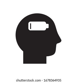 avatar head with weakness symbol silhouette style icon design of Medical care hygiene health emergency aid exam clinic and patient theme Vector illustration