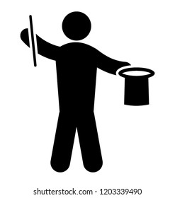 Avatar holding magic stick and hat depicting magician  