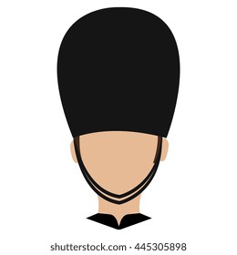 avatar human british guard front view over isolated background, vector illustration