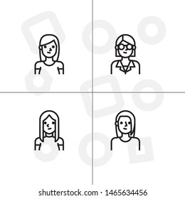 Avatar, human, people lineal icon set. Transparent background.