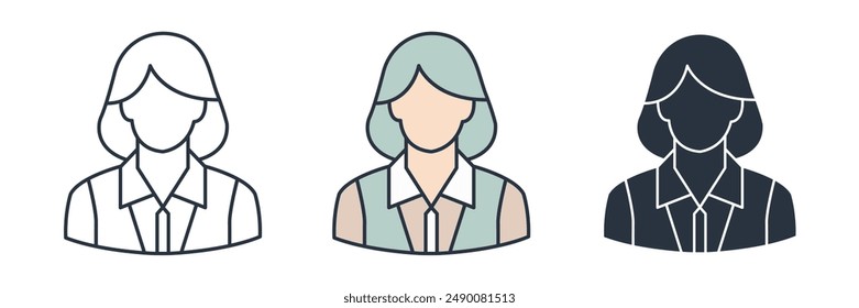 Icono de avatar. Símbolo de tema de arquitecto Ilustración vectorial aislada sobre fondo blanco