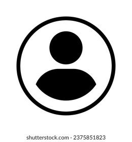 Avatar icon, black vector illustration