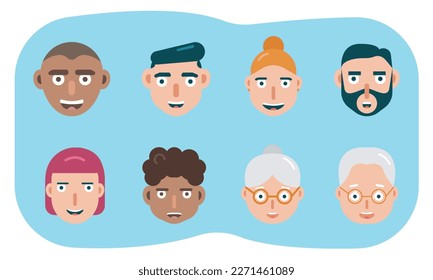 conjunto de diseño vectorial de ilustración de icono de avatar