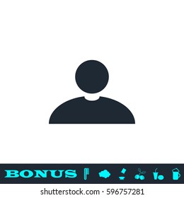 Avatar icon flat. Black pictogram on white background. Vector illustration symbol and bonus button