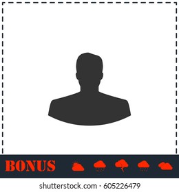 Avatar icon flat. Simple vector symbol and bonus icon