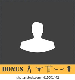 Avatar icon flat. Simple vector symbol and bonus icon