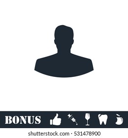 Avatar icon flat. Vector illustration symbol and bonus pictogram