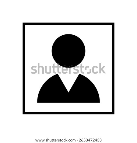 Avatar icon frame. User profile placeholder. Generic portrait Vector. Identification display square.