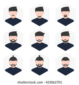 avatar icon hexagonal mustachioed man with a flat design for websites, applications, etc.