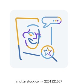 Avatar icon, internet communication vector concept, workflow, sketch in doodle style