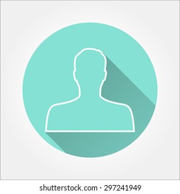 Avatar  - icon with long shadow, flat design. Vector illustration.