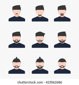 avatar icon mustachioed man with a flat design for websites, applications, etc.