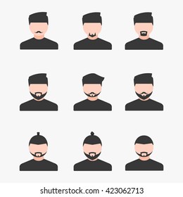 avatar icon mustachioed man with a flat design for websites, applications, etc.