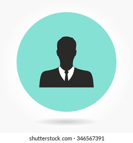 Avatar  icon  on green background. Vector illustration.