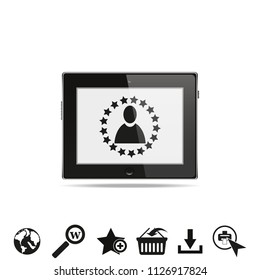 Avatar icon on tablet pc.