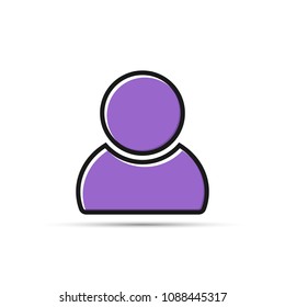 Avatar icon, outline design template, vector illustration