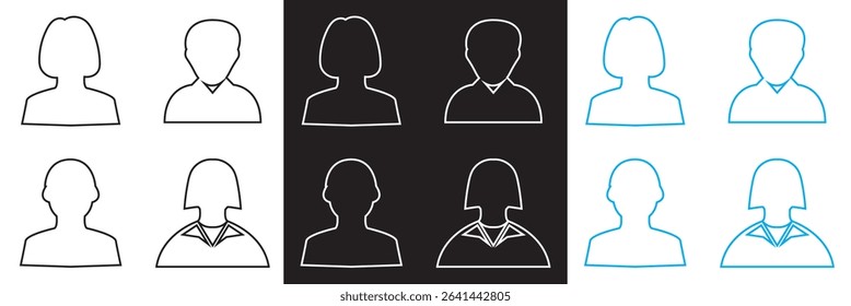 Avatar icon. person icon people. Male and female profile icon.  Vector for websites, mobile interfaces, presentations, banner, visual branding etc. Vector illustration. EPS 10