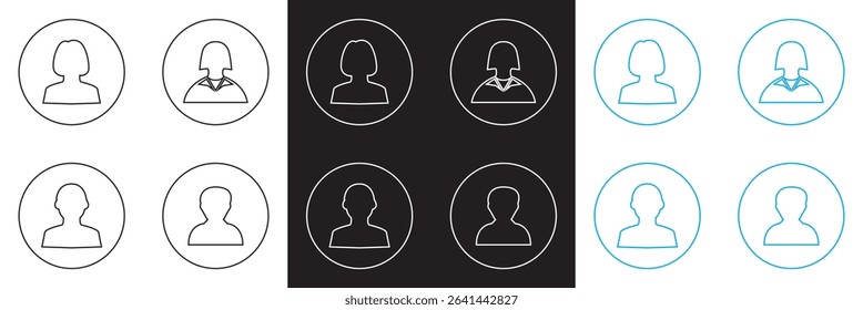 Avatar icon. person icon people. Male and female profile icon.  Vector for websites, mobile interfaces, presentations, banner, visual branding etc. Vector illustration. EPS 10