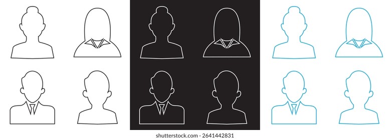 Avatar icon. person icon people. Male and female profile icon.  Vector for websites, mobile interfaces, presentations, banner, visual branding etc. Vector illustration. EPS 10
