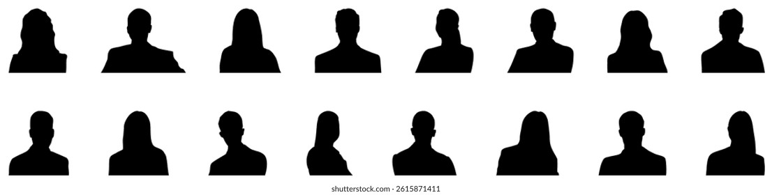 Avatar icon. Profile icons set. Male and female avatars set. Vector illustration	