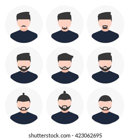 avatar icon round mustachioed man with a flat design for websites, applications, etc.