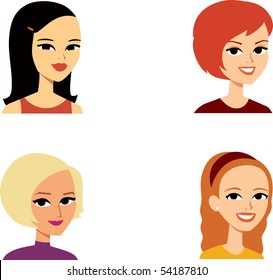 Avatar Icon SET 10 - Cartoon portrait clipart illustration Collection.