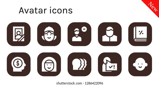 avatar icon set. 10 filled avatar icons. Simple modern icons about  - Portrait, Maid, Remove user, Pharmacist, Account, Employee, Avatar, Heads, User