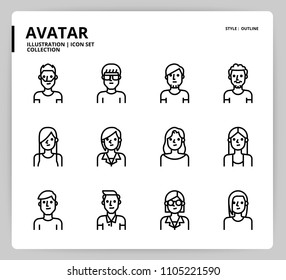 Avatar icon set 