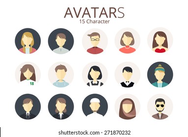 Avatar Icon Set Stock Vector (royalty Free) 271870232 