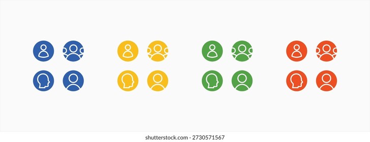Avatar Icon Set Color Multiple Style Collection