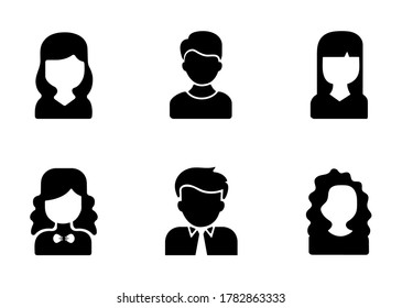 avatar icon set - vector illustration . user, profile, men, women, boy, girl, face icons .