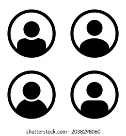 Avatar icon set for web and mobile. Collection of avatars profile silhouette or icon. People icons flat style. User profile - stock vector.