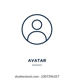 avatar icon from strategy collection. Thin linear avatar, office, man outline icon isolated on white background. Line vector avatar sign, symbol for web and mobile
