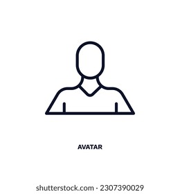 avatar icon. Thin line avatar icon from automation and high tech collection. Outline vector isolated on white background. Editable avatar symbol can be used web and mobile