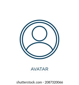avatar icon. Thin linear avatar outline icon isolated on white background. Line vector avatar sign, symbol for web and mobile
