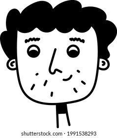 ícono de avatar para usar como íconos faciales o imágenes de perfil en redes sociales. Iconos de caras dibujadas sobre fondo blanco. Ilustración vectorial con estilo dibujado a mano.
