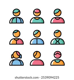 Ícone de avatar. Ícone de Usuário Plano Isolado no Plano de Fundo Branco. Símbolo do Usuário. Ilustração de vetor