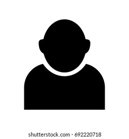 Avatar icon. Vector. Flat style black icon on white.