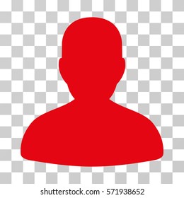Avatar icon. Vector illustration style is flat iconic symbol, red color, transparent background. Designed for web and software interfaces.