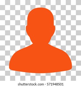 Avatar icon. Vector illustration style is flat iconic symbol, orange color, transparent background. Designed for web and software interfaces.