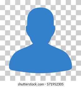 Avatar icon. Vector illustration style is flat iconic symbol, cobalt color, transparent background. Designed for web and software interfaces.