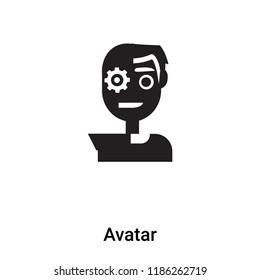 Avatar icon vector isolated on white background, logo concept of Avatar sign on transparent background, filled black symbol