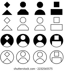 Vector de icono de avatar. Símbolo de cuenta de signo de ilustración de usuario. Logo de Personal Area.