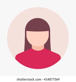 avatar icon women rounded with flat design for the website, app, etc.