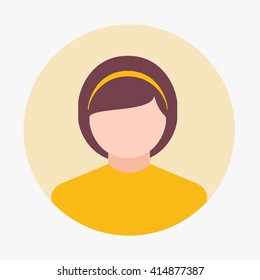 avatar icon women rounded with flat design for the website, app, etc.