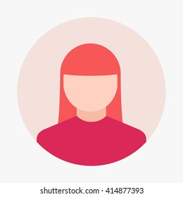 avatar icon women rounded with flat design for the website, app, etc.
