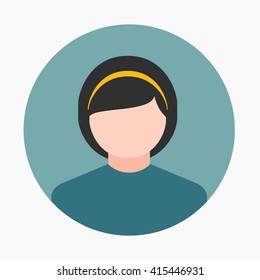 avatar icon women rounded with flat design for the website, app, etc.