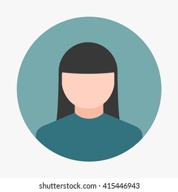 avatar icon women rounded with flat design for the website, app, etc.